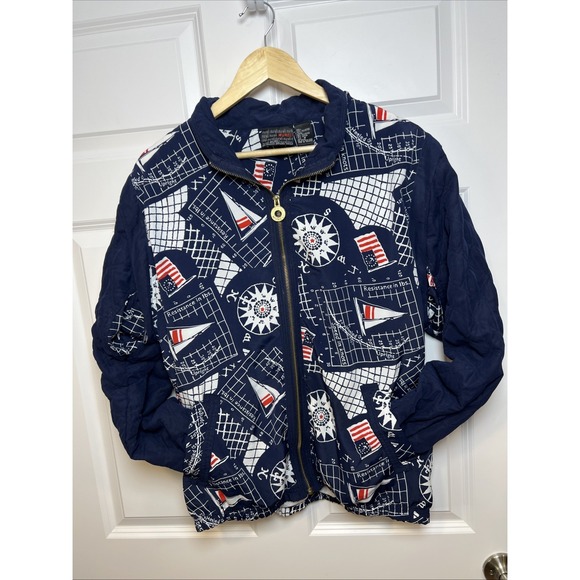 Murelli Other - Vintage Murelli Nautical Jacket Quilted Sleeves Hong Kong Made Men's Medium